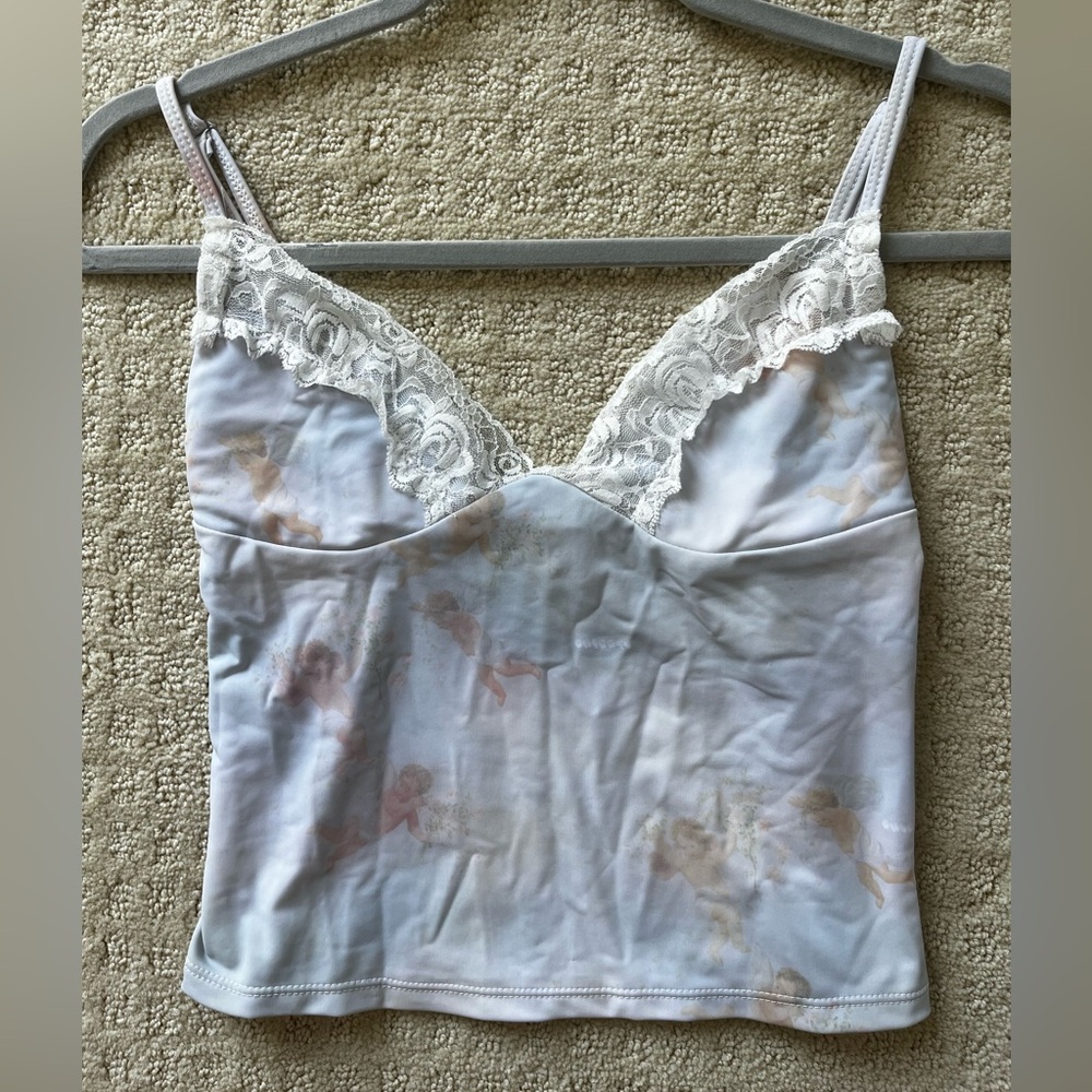 OMighty Lace Trimmed Cherub Tank